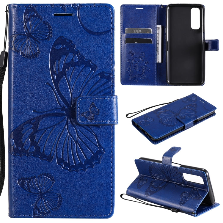 Custodia portafoglio in pelle con farfalle 3D per Realme 7 Pro