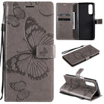 Custodia portafoglio in pelle con farfalle 3D per Realme 7 Pro