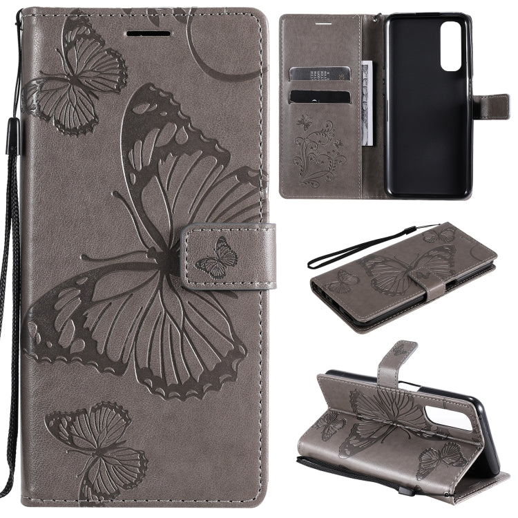 Custodia portafoglio in pelle con farfalle 3D per Realme 7 Pro