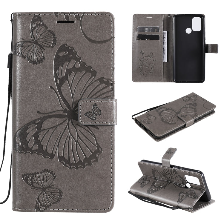Custodia portafoglio in pelle con farfalle 3D per Realme 7 Pro
