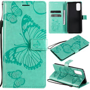 Custodia in pelle flip orizzontale con motivo a rilievo farfalle 3D con supporto, slot per schede e portafoglio, For OPPO Reno4 4G, For OPPO Reno4 Pro 4G, For LG K22 / K22 Plus