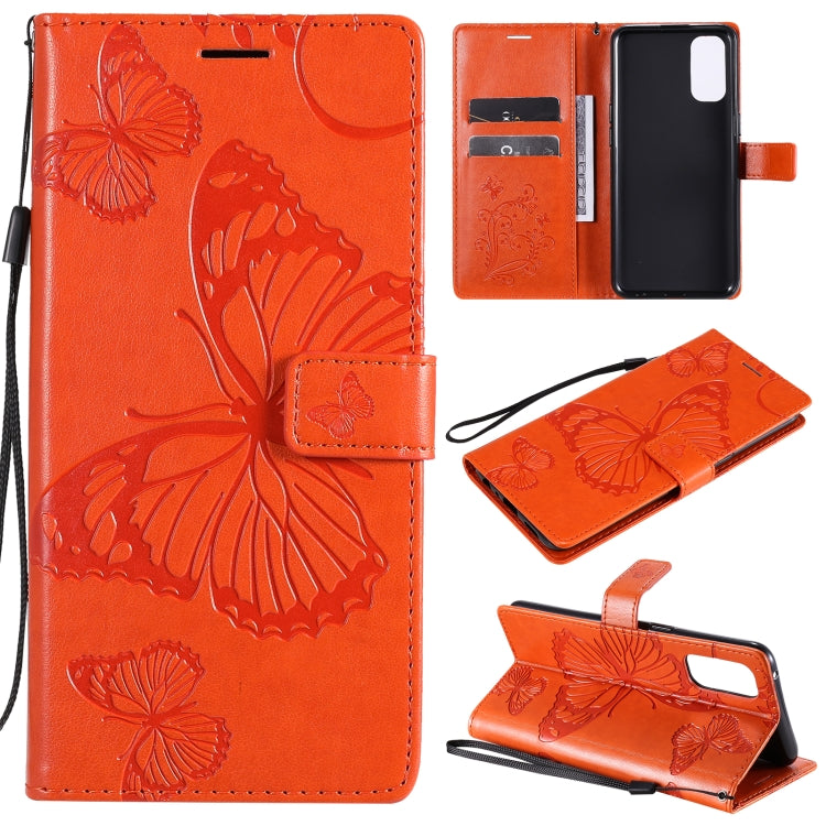 Custodia portafoglio in pelle con farfalle 3D per OPPO Reno4
