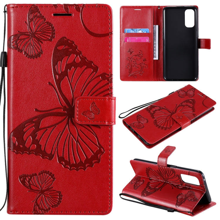 Custodia portafoglio in pelle con farfalle 3D per OPPO Reno4