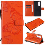 Custodia portafoglio in pelle con farfalle 3D per OPPO Reno4