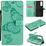 Custodia portafoglio in pelle con farfalle 3D per Huawei P smart
