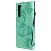 Custodia in pelle flip orizzontale con motivo a rilievo farfalle 3D con supporto, slot per schede e portafoglio, For Huawei P smart 2021, For Huawei Y9a, For Samsung Galaxy A42 5G