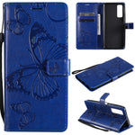 Custodia portafoglio in pelle con farfalle 3D per Huawei P smart