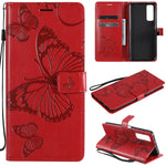 Custodia portafoglio in pelle con farfalle 3D per Huawei P smart