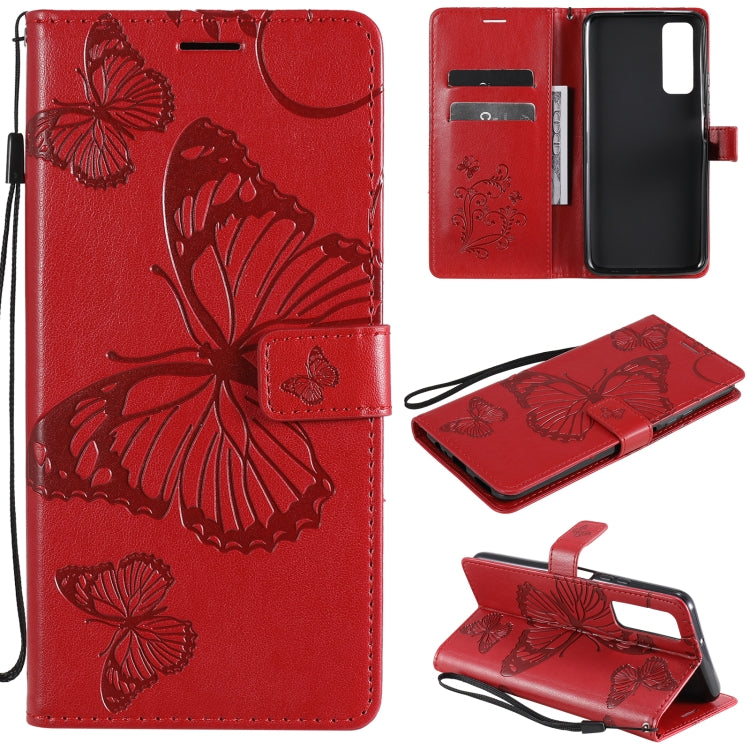 Custodia portafoglio in pelle con farfalle 3D per Huawei P smart