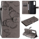 Custodia portafoglio in pelle con farfalle 3D per Huawei P smart