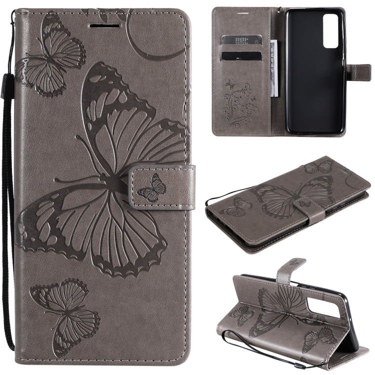 Custodia portafoglio in pelle con farfalle 3D per Huawei P smart