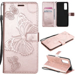 Custodia portafoglio in pelle con farfalle 3D per Huawei P smart