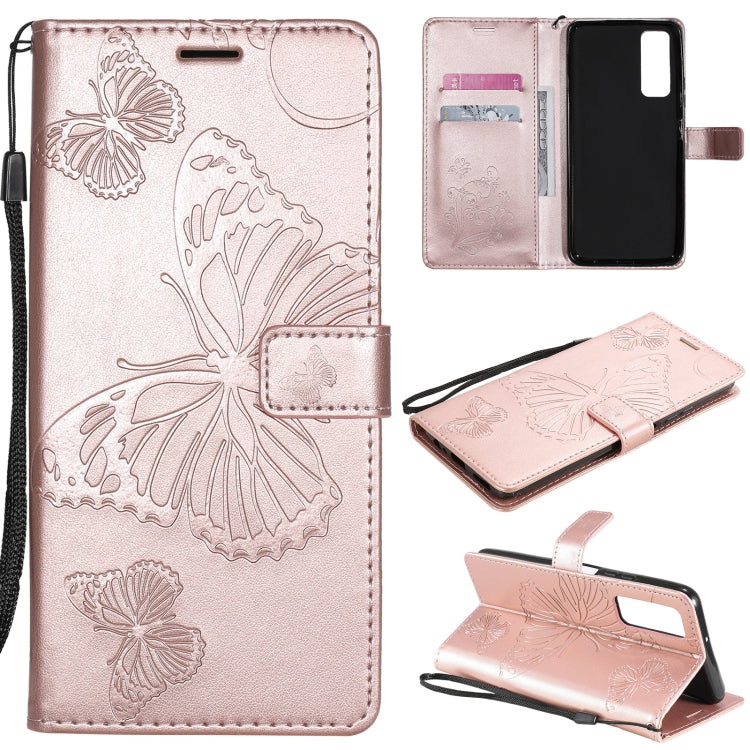 Custodia portafoglio in pelle con farfalle 3D per Huawei P smart