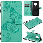 Custodia portafoglio in pelle con farfalle 3D per Huawei P smart