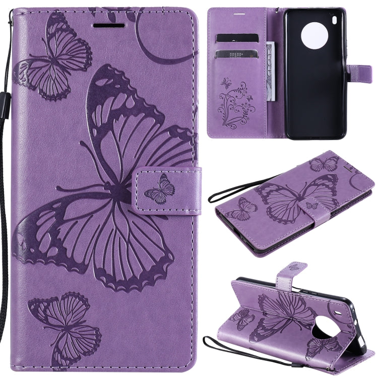 Custodia portafoglio in pelle con farfalle 3D per Huawei P smart