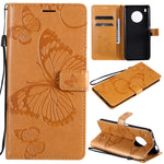 Custodia portafoglio in pelle con farfalle 3D per Huawei P smart