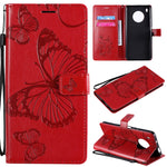 Custodia portafoglio in pelle con farfalle 3D per Huawei P smart