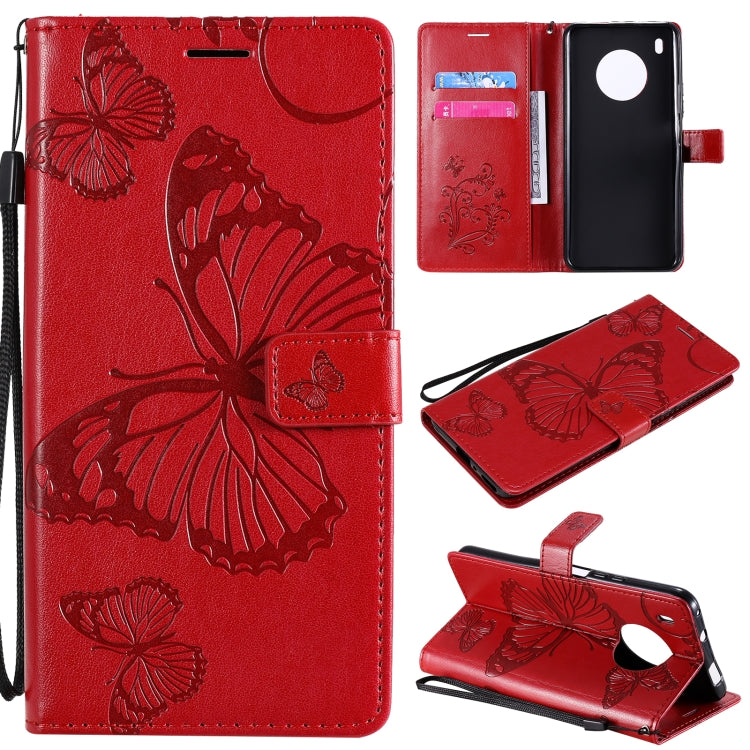 Custodia portafoglio in pelle con farfalle 3D per Huawei P smart