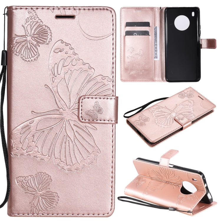 Custodia portafoglio in pelle con farfalle 3D per Huawei P smart