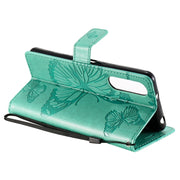 Custodia in pelle flip orizzontale con motivo a rilievo farfalle 3D con supporto, slot per schede e portafoglio, For Sony Xperia5 II