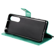 Custodia in pelle flip orizzontale con motivo a rilievo farfalle 3D con supporto, slot per schede e portafoglio, For Sony Xperia5 II