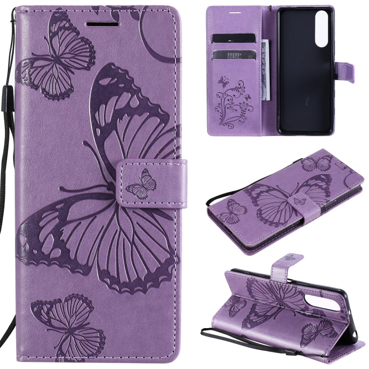 Custodia portafoglio in pelle con farfalle 3D per Sony Xperia 5 I
