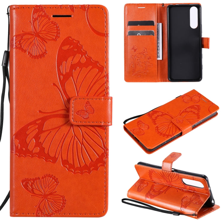 Custodia portafoglio in pelle con farfalle 3D per Sony Xperia 5 I