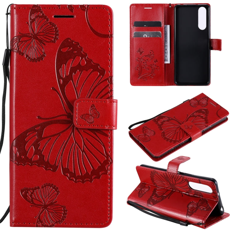 Custodia portafoglio in pelle con farfalle 3D per Sony Xperia 5 I