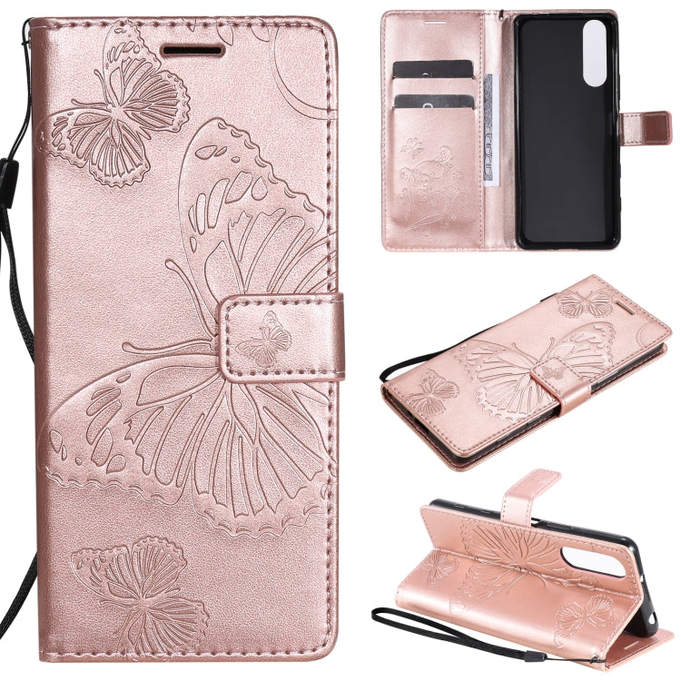 Custodia portafoglio in pelle con farfalle 3D per Sony Xperia 5 I