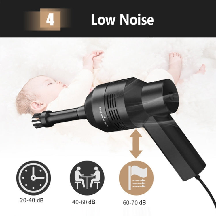 HK-6019D Strumenti per la pulizia del collettore di polveri per aspirapolvere portatile Mini USB portatile per auto domestica, HK-6019D