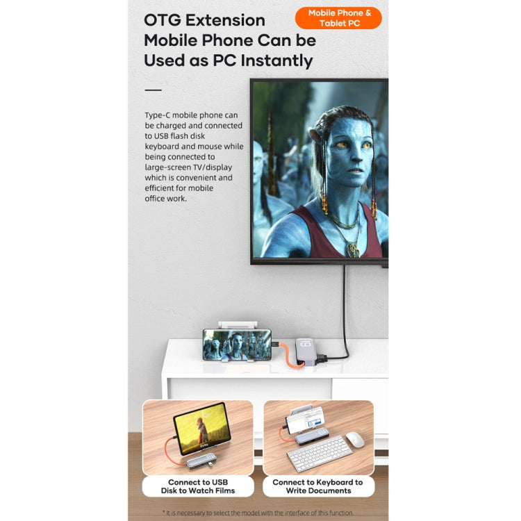 ROCK TR06 Docking station multifunzione 6 in 1 da tipo C / USB-C a RJ45, TR06