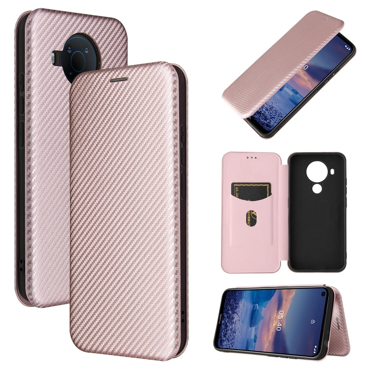 Struttura in fibra di carbonio Flip orizzontale magnetico Custodia in pelle TPU + PC + PU con slot per schede, For Nokia 5.4, For UMIDIGI A9 Pro