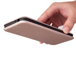 Struttura in fibra di carbonio Flip orizzontale magnetico Custodia in pelle TPU + PC + PU con slot per schede, For Nokia 5.4, For UMIDIGI A9 Pro