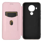Struttura in fibra di carbonio Flip orizzontale magnetico Custodia in pelle TPU + PC + PU con slot per schede, For Nokia 5.4, For UMIDIGI A9 Pro
