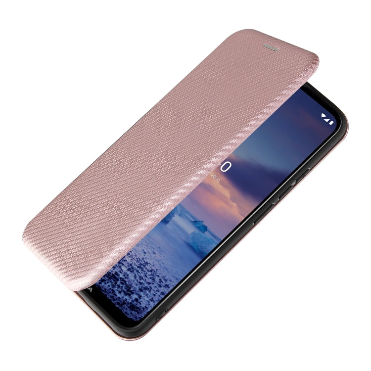 Struttura in fibra di carbonio Flip orizzontale magnetico Custodia in pelle TPU + PC + PU con slot per schede, For Nokia 5.4, For UMIDIGI A9 Pro