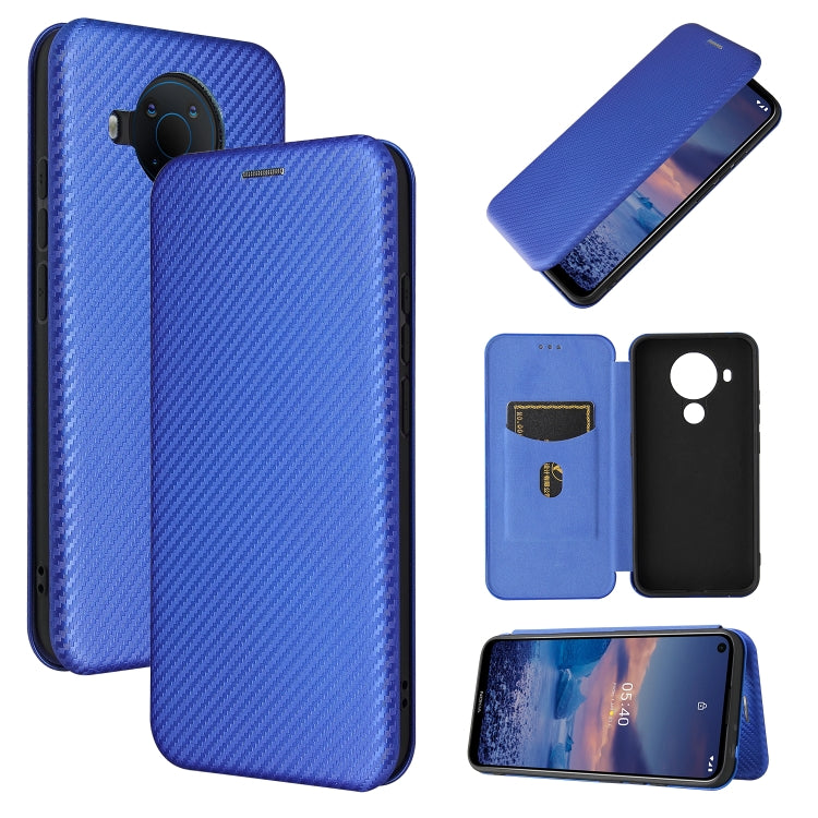Struttura in fibra di carbonio Flip orizzontale magnetico Custodia in pelle TPU + PC + PU con slot per schede, For Nokia 5.4, For UMIDIGI A9 Pro