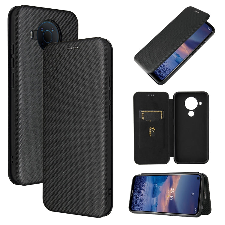 Struttura in fibra di carbonio Flip orizzontale magnetico Custodia in pelle TPU + PC + PU con slot per schede, For Nokia 5.4, For UMIDIGI A9 Pro