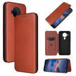 Struttura in fibra di carbonio Flip orizzontale magnetico Custodia in pelle TPU + PC + PU con slot per schede, For Nokia 5.4, For UMIDIGI A9 Pro