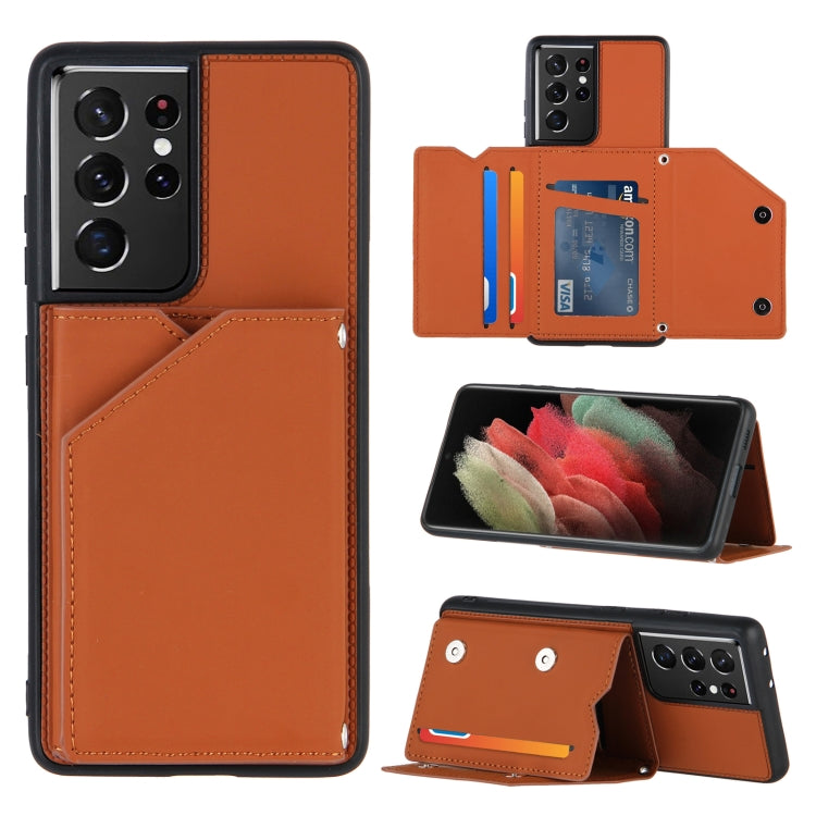 Custodia posteriore TPU con slot carte per Galaxy S21 Ultra