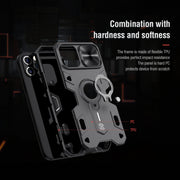 NILLKIN Custodia protettiva antiurto CamShield Armor con supporto per anello invisibile, For iPhone 12 / 12 Pro, For iPhone 12 Pro Max