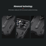 NILLKIN Custodia protettiva antiurto CamShield Armor con supporto per anello invisibile, For iPhone 12 / 12 Pro, For iPhone 12 Pro Max