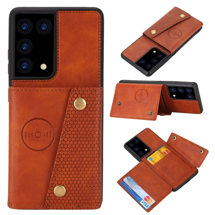 Custodia portafoglio magnetica in PU e TPU per Samsung Galaxy S21
