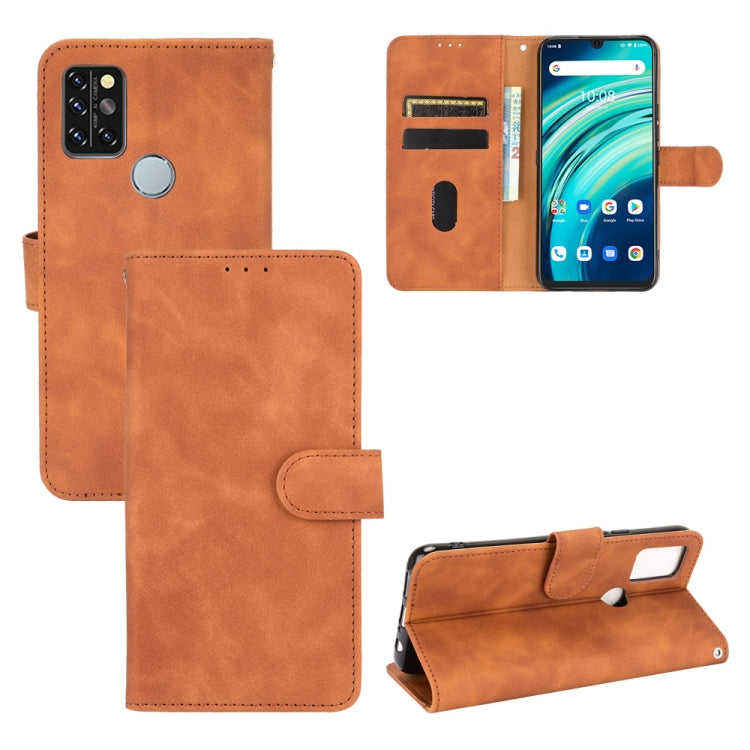 Tinta unita Skin Feel Fibbia magnetica Flip orizzontale Custodia in pelle PU con struttura in vitello con supporto e slot per schede e portafoglio, For UMIDIGI A9 Pro
