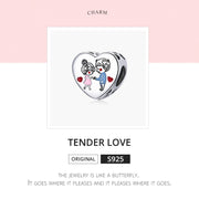Accessori per collana braccialetto fai-da-te con perline d'amore teneri in argento sterling S925, Tender Love