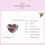 Accessori per collana braccialetto fai-da-te con perline d'amore per la famiglia calde in argento sterling S925, Warm Family Love