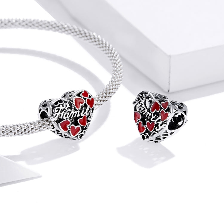 Accessori per collana braccialetto fai-da-te con perline d'amore per la famiglia calde in argento sterling S925, Warm Family Love