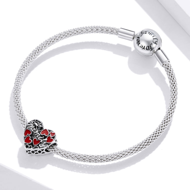 Accessori per collana braccialetto fai-da-te con perline d'amore per la famiglia calde in argento sterling S925, Warm Family Love