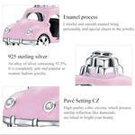 Accessori per collana braccialetto fai-da-te con perline rosa per auto in argento sterling S925, Pink Car