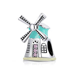 Accessori per collana braccialetto fai-da-te con perline di mulini a vento olandesi in argento sterling S925, Dutch Windmills