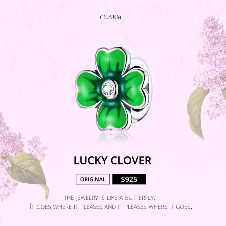 Accessori per collana braccialetto fai-da-te con perline trifoglio portafortuna in argento sterling S925, Lucky Clover